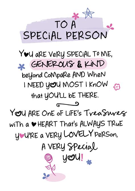 special person inspired words greeting card blank