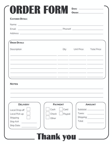 small business  printable order forms  crafts