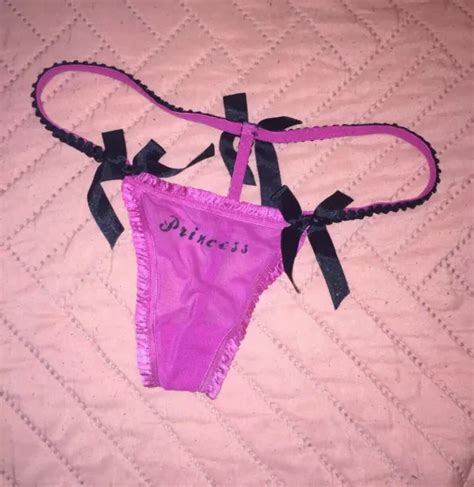 Vintage 90s Pink Princess String Thong Panties Sexy Lingerie Dancer