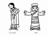 Tailandia Vestuario Tibet Trajes Tipicos Nacionalidade Infantis Diapositiva19 sketch template
