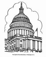 Coloring Washington Dc Buildings Capitol Building Pages Dome Usa Drawing Printables Sheet Landmarks Symbols School Clipart Kids Cities Colouring American sketch template