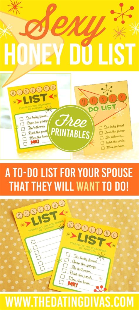 sexy honey do list for your spouse from the dating divas