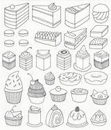 Coloring Drawing Drawings Pages Food Cute Draw Cakes Cake Kids Bakery Doodle Print Dessert Sweet Printable Cupcake Colouring Thiebaud Wayne sketch template
