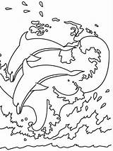 Coloring Pages Splash Dolphin Make Two Getcolorings Huge Getdrawings Colornimbus sketch template