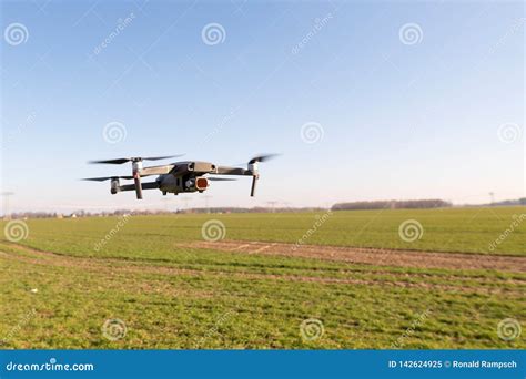 drone floats  front   blue sky  launch stock image image  landing floats