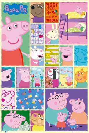 peppa pig grid poster  peppa pig teddy grid poster peppa pig family