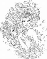 Coloring Pages Transparent Adult Mermaid Artsy Line Fairy Monster Colouring Color Book Uncolored Sea Printable Getcolorings Getdrawings Drawings sketch template
