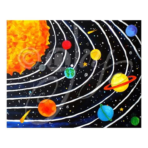 solar system art print  childrens rooms   etsy