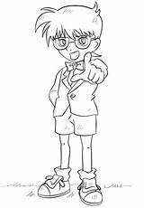 Conan Detective Coloring Pages Color 코난 색칠 Anime Manga Cartoon Kudo 탐정 하기 Drawing Draw Drawings Boys sketch template