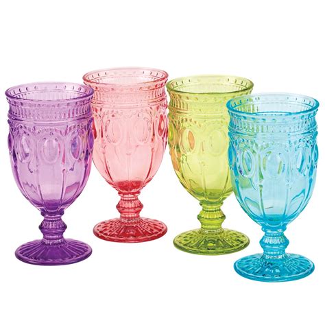 Victoria Pressed Glass Goblets By William Roberts Vintage Style