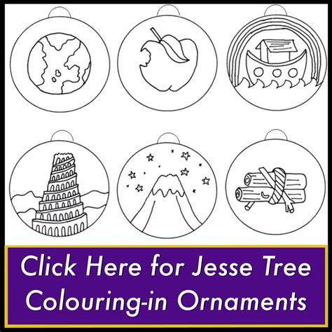 jesse tree colouring  ornaments printable australian catholic mums