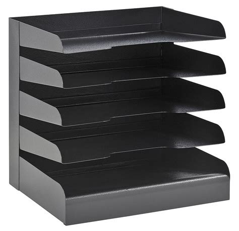 buddy products letter tray steel black  comp   grainger