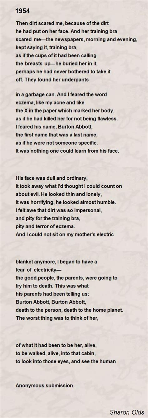 1954 poem by sharon olds poem hunter