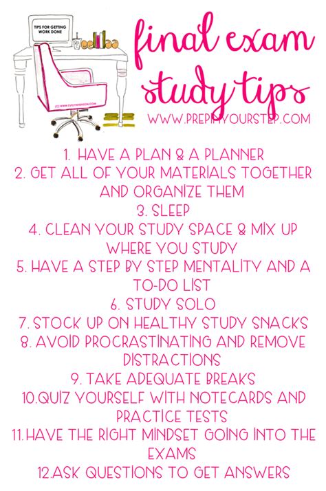 prep   step final exam study tips