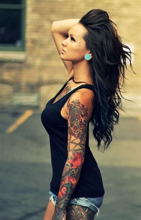 40 cool and pretty sleeve tattoo designs for women styletic