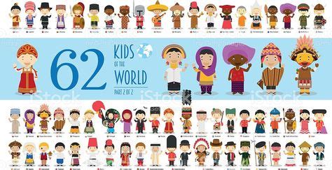 kids   world vector characters collection part  set