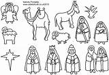 Nativity Coloring Printable Pages Story Christmas Manger Jesus Baby Colouring Scene Kids Shepherds Print Clipart Animals Away Color Printables Sheet sketch template