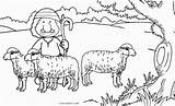 Sheep Coloring Shepherd Pages Printable Cool2bkids Kids Face sketch template