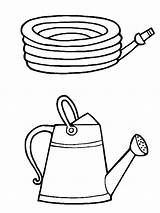Gieter Tuinslang Watering Leukekleurplaten Coloringpage sketch template