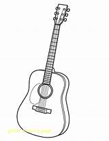 Guitar Coloring Pages Acoustic Printable Electric Drawing Bass Musical Outline Color Instruments Guitars Getdrawings Template Big Getcolorings Line Fender Printables sketch template