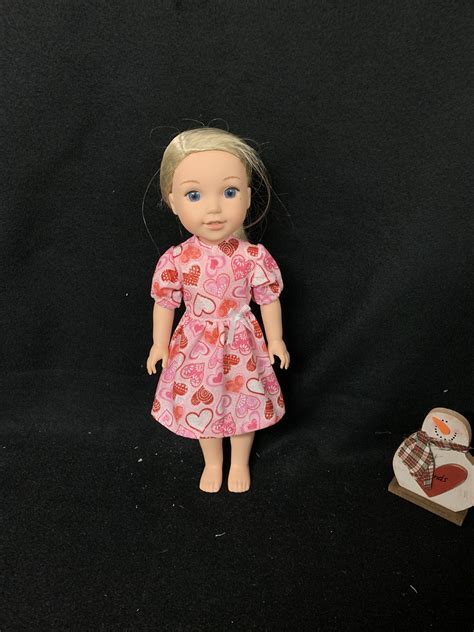 valentine heart dress for 14 5 inch doll in 2020 doll dress flower