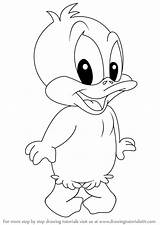 Looney Tunes Daffy Baby Draw Drawing Cartoon Step sketch template