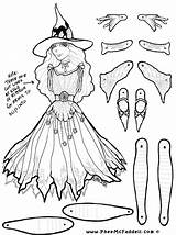 Halloween Coloring Puppet Scary Pages Witch Paper Dolls Puppets Mask Pheemcfaddell Crafts Color Cut Marcella Fairy Template Masks Sheets Adults sketch template