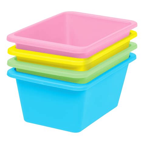 iris small multi purpose plastic bins  pack pastel walmartcom