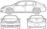 Cobalt Car Chevrolet Blueprints Sedan 2005 Lt Drawing Blueprint Vector Sketch Outlines Scheme Request Drawings Getoutlines sketch template