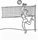 Voleibol Dibujos Colorear Voley Jugando Jugar Conmishijos Balon Belich Octubre Jugador sketch template