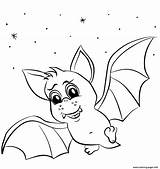 Coloring Bat Pages Kids October Halloween Printable sketch template