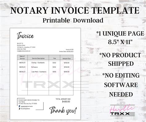 notary invoice notary public signing agent notary supplies etsy uk