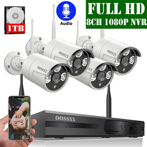 wireless security camera system oossxx p home surveillance cameras system ch nvr  pcs