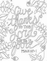 Coloring Pages Bible Thanks Give Kids Lord Sheets Verse Thanksgiving Colouring Printable Genesis Preschool sketch template