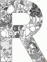 Buchstaben Buchstabe Ausmalbild Supercoloring Tieren Kinderbilder Letra Kleurplaten 2542 1931 Ganzes Rabbit sketch template