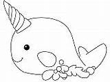 Coloring Narwhal Pages Cute Color Whales Kawaii Whale Baby Cartoon Print Template Ballena Printable Sheet Dibujos Mobile Kids Ninos Getcolorings sketch template