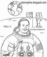 Armstrong Landing Nasa Astronaut Orbit Satellite sketch template