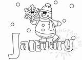 January Coloring Pages Getcolorings Printable Print sketch template