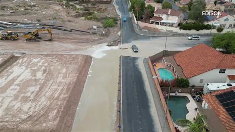 drone footage  flooding  las vegas
