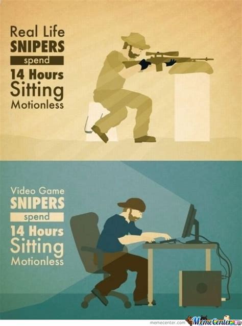 real life snipers and video game snipers by ben meme center