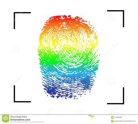 Fingerprint Rainbow Gay And Lesbian Equality Symbol Lgbt Vector