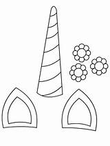 Unicorn Horn Ears Flowers Printable Coloring Template Pages Birthday Drawing Templates Station Diy Horns Printables Cuerno Para Visit Kids Crafts sketch template