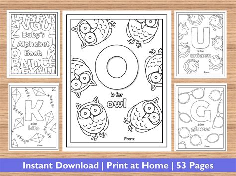 babys alphabet coloring book  baby shower activity etsy uk