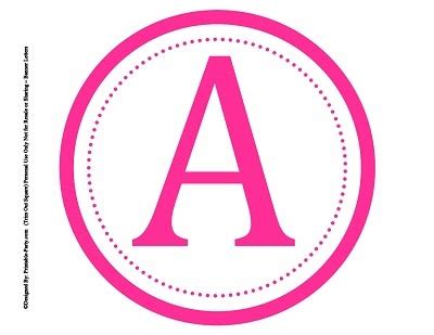 learning alphabet printable pink alphabet letters  banner