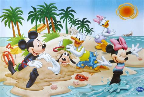 mickey mouse beach walt disney fine art michelle laurent signed limited