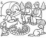 Camping Coloring Pages Family Kids sketch template