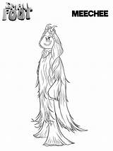 Smallfoot Coloring Pages Meechee Printable Print Scribblefun Movie Sheets Bigfoot Book Size Cartoon sketch template
