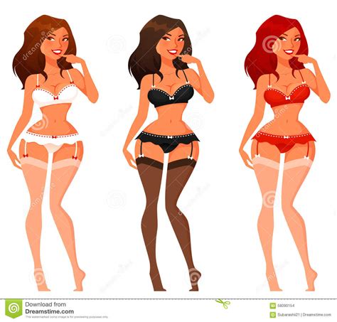 Cartoon Girl In Underwear Stock Vector Illustration Of Seductive