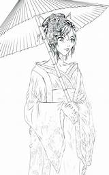 Coloring Geisha Pages Japanese Getcolorings Printable Adult sketch template