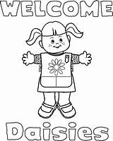 Daisy Coloring Petal Pages Girl Scout Getcolorings Printable sketch template